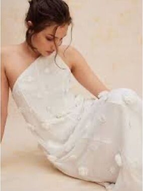 Free People White One-Shoulder Floral Dress